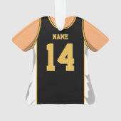 Zwarte en gouden Basketball Ornament (achterkant)