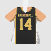Zwarte en gouden Basketball Ornament (voorkant)