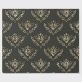Zwarte en gouden bijen. cadeaupapier (Vlak)