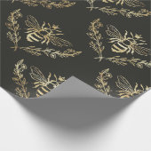 Zwarte en gouden bijen. cadeaupapier (Hoek)
