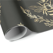 Zwarte en gouden bijen. cadeaupapier (Rol Hoek)