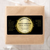 Zwarte en gouden bladeserveretiketten etiket (Insitu)