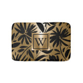 Zwarte en gouden bloemborstel badmat (Voorkant)