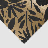 Zwarte en gouden bloemborstel tissuepapier (Detail)