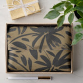 Zwarte en gouden bloemborstel tissuepapier (Geschenk)