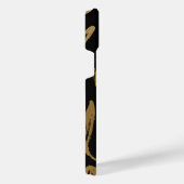 Zwarte en gouden bloemen iPhone hoesje (Rechterkant)