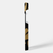 Zwarte en gouden bloemen iPhone hoesje (Linkerkant)