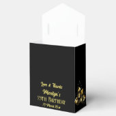 Zwarte en gouden bloemen verjaardagsfeest geperson bedankdoosjes (Geopend)