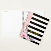 Zwarte en gouden bloemendagplanner planner (Display)