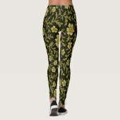 Zwarte en gouden bloemige leggings (Achterkant)