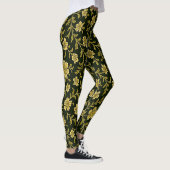 Zwarte en gouden bloemige leggings (Rechts)