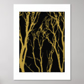 Zwarte en gouden bomen folie afdrukken (Voorkant)