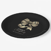 Zwarte en gouden boog minimalistische kerst papieren bordje (Gekanteld)