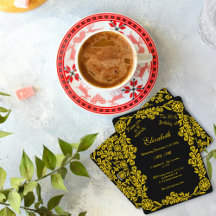 Zwarte en Gouden Botanische Bloemen 30ste Verjaard