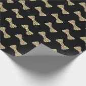 Zwarte en gouden Bowtie-omslagpapier Cadeaupapier (Hoek)