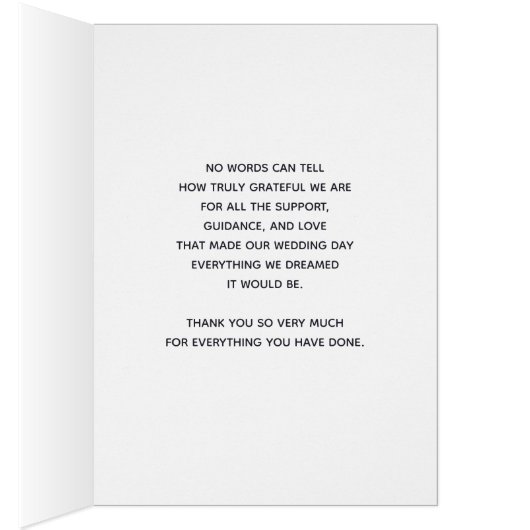 Zwarte en gouden bruiloft Hartelijk dank (Binnen (Rechts))