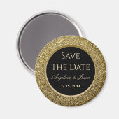 Zwarte en gouden bruiloft redden de datummagneet magneet (Voorkant / Achterkant)