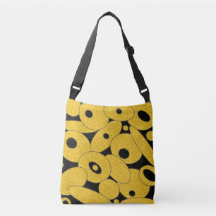 Zwarte en gouden bubbelbollen boodschappentas crossbody tas