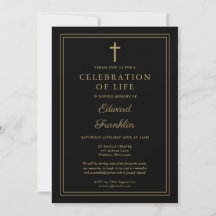 Zwarte en gouden christelijke viering van het leve