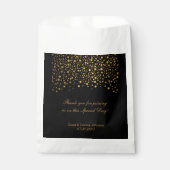 Zwarte en gouden Confetti bruiloft Bedankzakje (Voorkant)