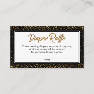 Zwarte en gouden Confetti diaplasertapekaarten Informatiekaartje