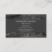 Zwarte en gouden Confetti Stars Makeup Artist Visitekaartje (Achterkant)