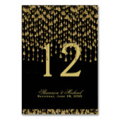 Zwarte en gouden Confetti | Tafelkaart Kaart (Achterkant)