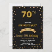 Zwarte en gouden confetti uitnodiging (Voorkant)