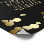 Zwarte en gouden Confetti weddenschappen Poster (Hoek)