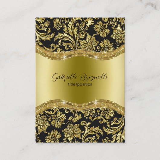 Zwarte en gouden  Damaskers 5 Visitekaartje (Voorkant)