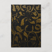 Zwarte en gouden damast bruiloft - Wensput Informatiekaartje (Achterkant)