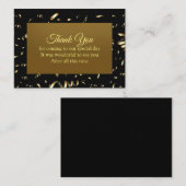 Zwarte en gouden dank notitiekaartje (Voorkant / Achterkant)