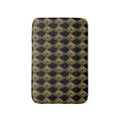 Zwarte en gouden diamanten Doodles Badmat (Voorkant Verticaal)