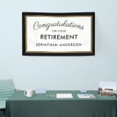 Zwarte en gouden eenvoudige banner voor pensioenfe (Beurs)