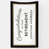 Zwarte en gouden eenvoudige banner voor pensioenfe (Verticaal)