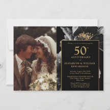 Zwarte en gouden elegante 50ste verjaardag foto