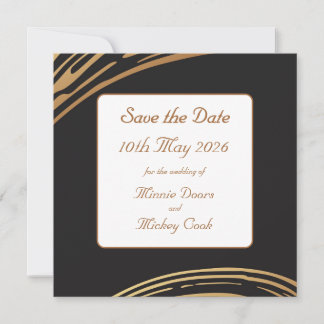 Zwarte en gouden elegante stijl save the date