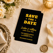 Zwarte en gouden elegante trouwdag save the date