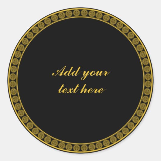 Zwarte en Gouden Elegantie, Aanpassen, Ronde Sticker (Voorkant)