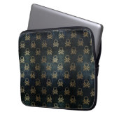 Zwarte en gouden elektronica-tas laptop sleeve (Voorkant Links)