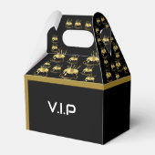 Zwarte en gouden feestdag Gable Favor Box Bedankdoosjes (Achterkant)