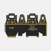 Zwarte en gouden feestdag Gable Favor Box Bedankdoosjes (Uitgevouwen)