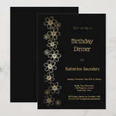 Zwarte en gouden feestdag kaart (Voorkant / Achterkant)