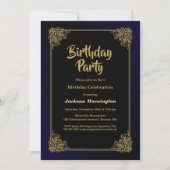 Zwarte en gouden feestdag kaart (Voorkant)