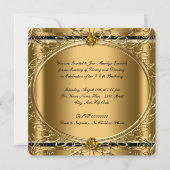 Zwarte en gouden feestdag kaart (Achterkant)