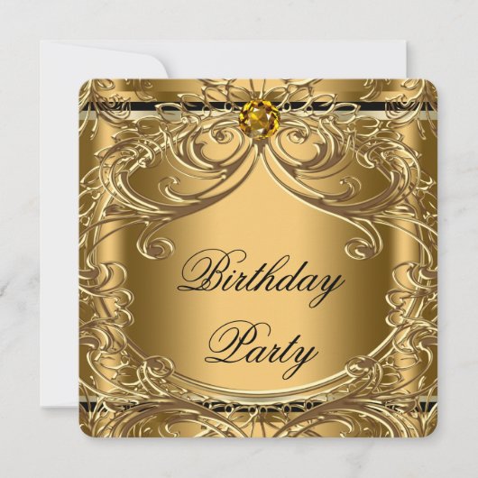 Zwarte en gouden feestdag kaart (Voorkant)