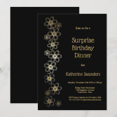 Zwarte en gouden feestdag kaart (Voorkant / Achterkant)