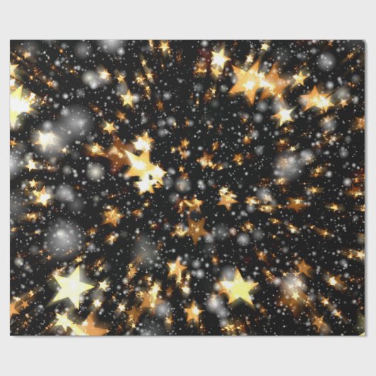 Zwarte en gouden feestdagen cadeaupapier (Vlak)