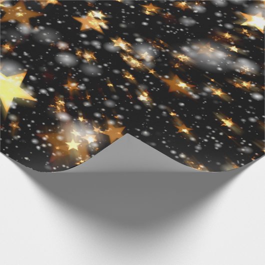 Zwarte en gouden feestdagen cadeaupapier (Hoek)