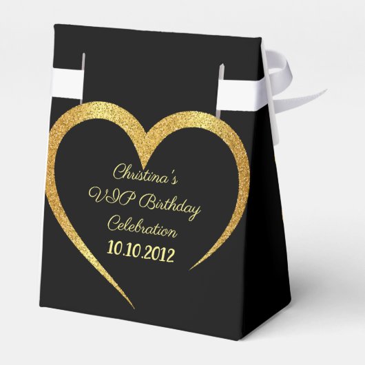 Zwarte en gouden feestelijke bedankjes Favo Bedankdoosjes (Achterkant)